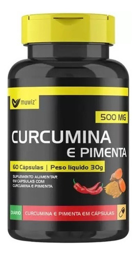 Cúrcuma + Pimenta Preta 500mg 60 Cáps - Ação Antinflamatória Sabor Sem Sabor