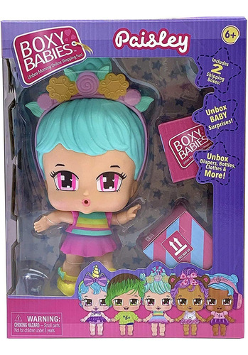 Boneca Paisley com cabelo ciano para meninas com acessório