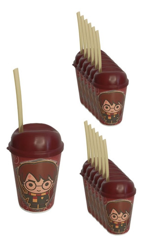 Vaso Pitillo Harry Potter Sorpresa X6u Alta Calidad Cumple