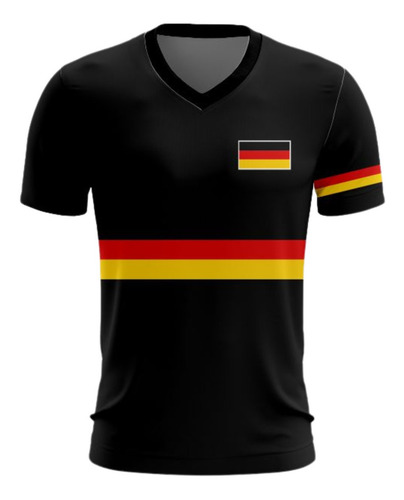 Camisa Dry Fit Alemanha Masculina Plus Size Futebol Prot. Uv