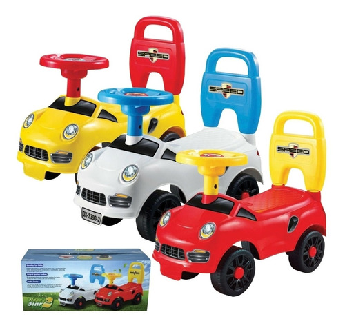 Buggy Infantil Auto Con Respaldo Y Bocina Resistente Colores