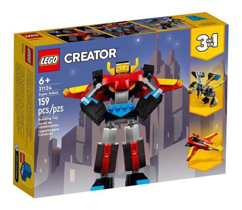 Lego Creator 3 En 1 Super Robot Mecha Cyborg Avion Cantidad De Piezas 159