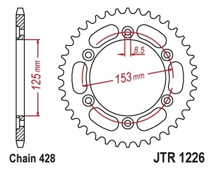 Imagen 3 de 6 de Transmision Completa Jt Honda Xr 150 49-17 Beitia Motos