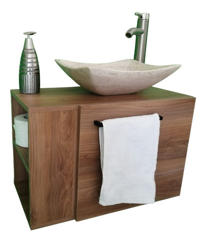 Set: Mueble Para Baño, Ovalin De Marmol Y Monomando