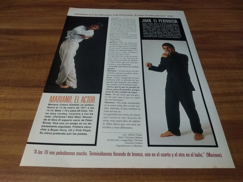 (z152) Mariano & Juan Castro * Clippings Revista 2 Pgs 1998 (Usado)