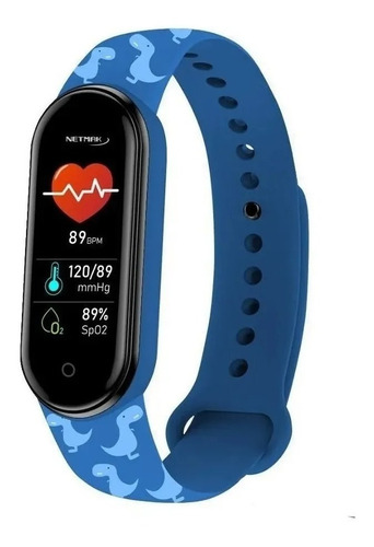 Reloj Smart Band Kids Netmak Bluetooth Android Ios Fit Azul!