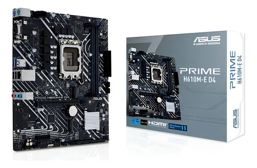 Asus Prime H610m-e D4 Intel 12a Gen Lga1700 - Super preço! Cor: Preto