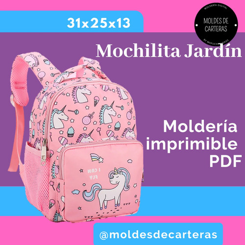 Moldes De Carteras Moldería Digital Pdf Patrón Mochila Niña