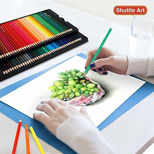 Lapices De Colores Para Dibujar Nucleo Resistente 172 Piezas Shuttle Art Premium