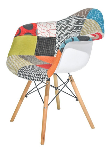 Silla Para Comedor Eames  Con Brazos Tapizada