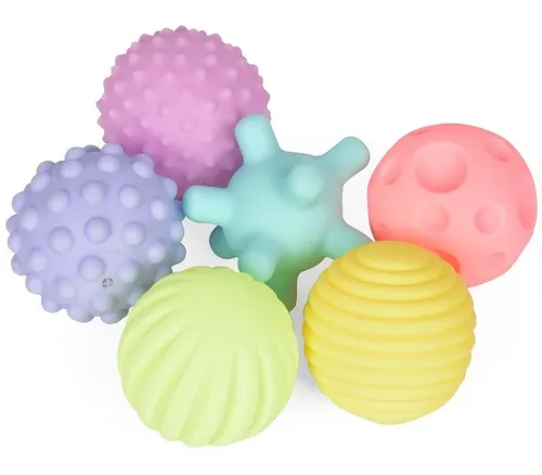 6pcs Pelotas Sensoriales Didácticas Para Bebé Con Texturas