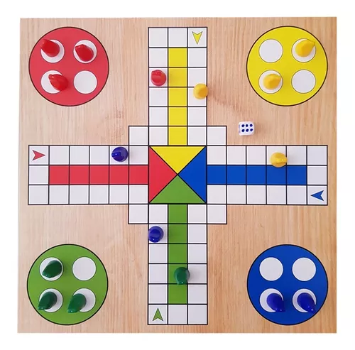 Jogo de tabuleiro Infantil Ludo em Madeira MDF - Coluna - Jogos de