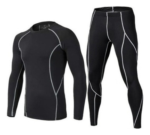 Traje De Baño Conjunto Manga Larga Surf Natación Buceo Negro