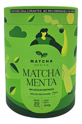 Matcha Con Menta - Sin Azúcar - Para Lattes Y Frappes