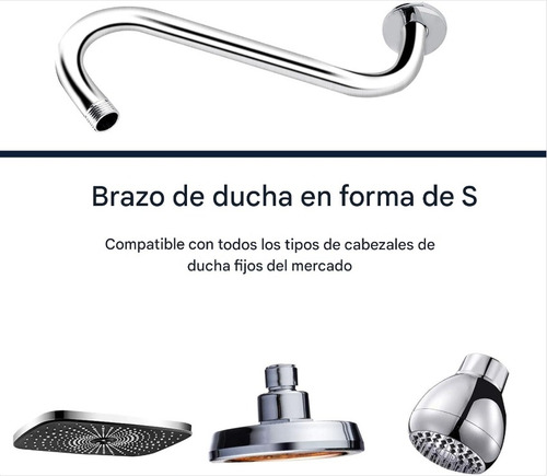 Varilla De Extensión En Forma De S Para Cabezales De Ducha