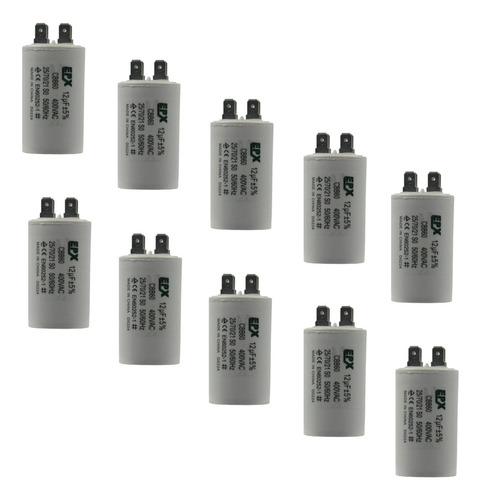 Kit 10 Capacitor Permanente 12uf 400v Epx (c/terminal)