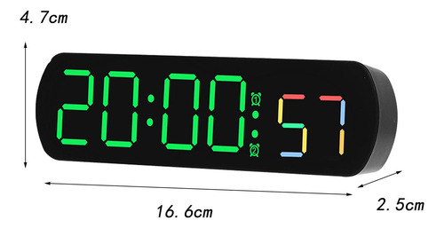 Reloj Electrónico De Escritorio, Reloj Negro Y Verde