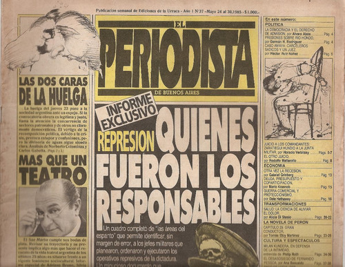 Revista El Periodista Nº 37 Mayo 1985