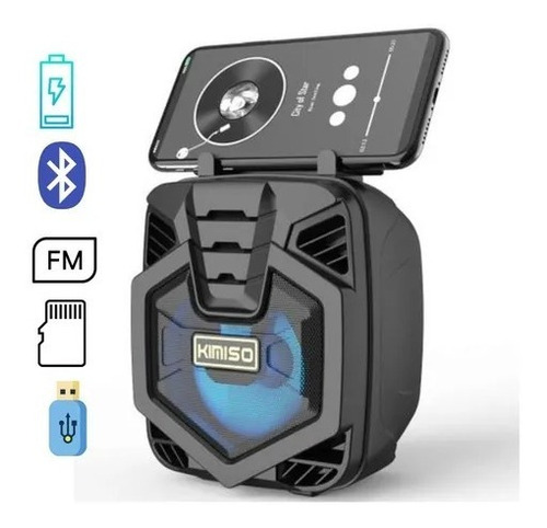 Caixa De Som Bluetooth 1186 Kimiso C/ Apoio Para Celular