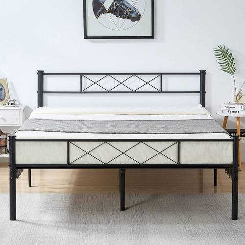 Base De Cama Matrimonial Con Cabecero Y Plataforma Resistent