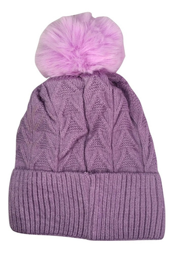 Gorro Liso Pompón Con Cuello