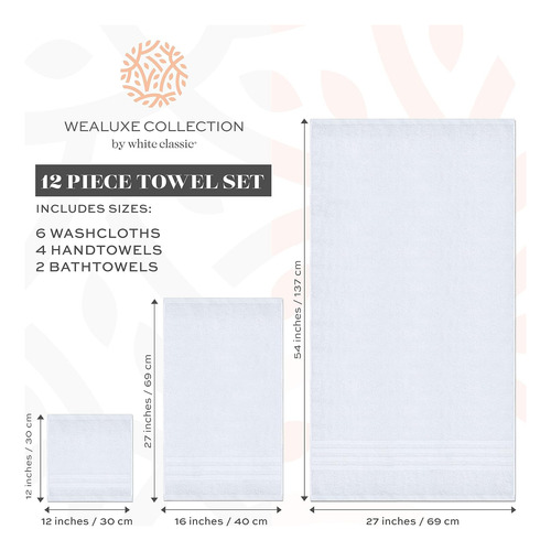 Juego De Toallas De Bano Wealuxe De 12 Piezas Para Bano, ...