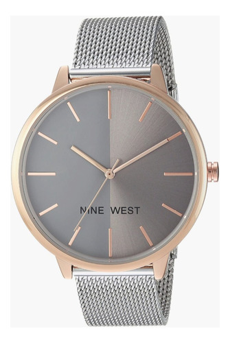 Nine West ® | Reloj Mujer | Nw/1981gyrt | Original Color de la correa Plateado Color del bisel Dorado Color del fondo Plateado