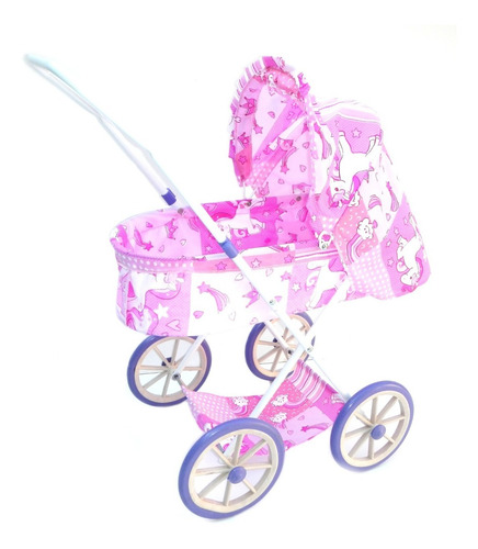 Imagen 1 de 3 de Coche De Paseo Para Muñecas Tipo Cuna Moises Plegable Metal