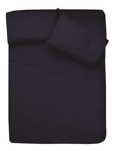 Juego Sábanas Ultrasoft De Microfibra Mat. Varios Colores. Negro