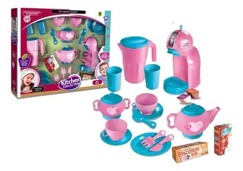 Brinquedo Kit Show De Cházinho 22pçs Zuca Toys Ref.7637 Cor Rosa