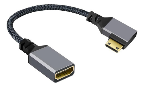 Nfhk 4k Tipo-c Mini Hdmi 1.4 Macho 90 Grados En Ángulo A Hdm