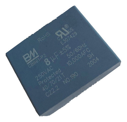 Capacitor Electrodomestico Cbb61-p2 8uf 250vac Rtpfull15