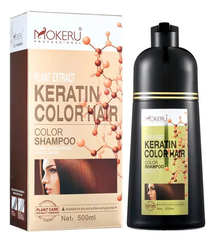 Champú Tinte Profesional Kera Color Negro Y Marrón Oscuro