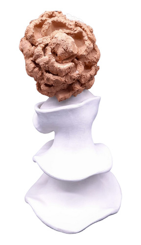 Estátua Boneca Em Cerâmica Branca E Rosa Escultura Caruaru