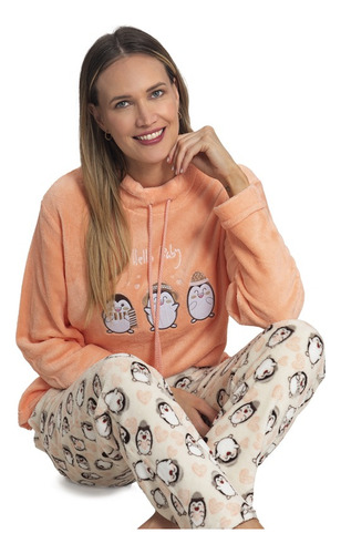 Pijama Micropolar Mujer Dos Piezas Diseño Osito 