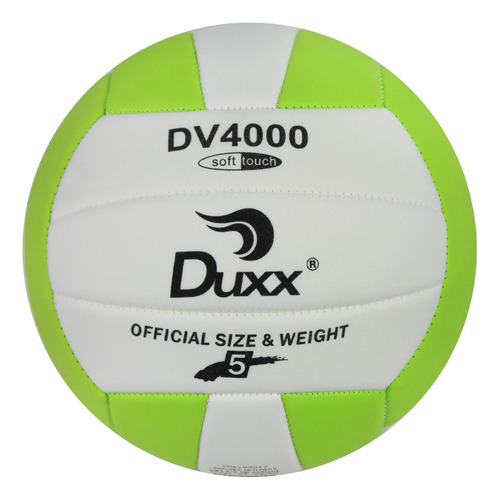 Balón De Voleibol Duxx Soft Touch #5 Rendimiento Y Comodidad Color Blanco/verde