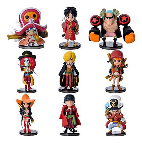 9 Piezas Anime One Piece Figura De Acción De Pvc Juguetes Mu