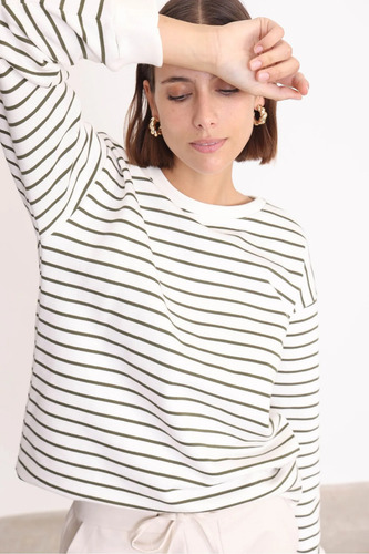 Buzo Mujer Rayado Cuello Redondo Anne Yagmour