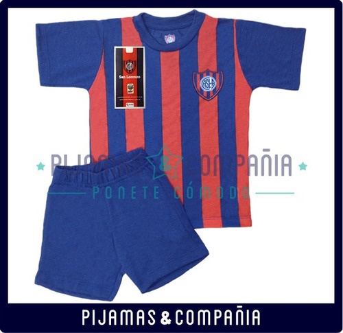 Pijama San Lorenzo Oficial Equipo Futbol Niño Verano 4 Al 10