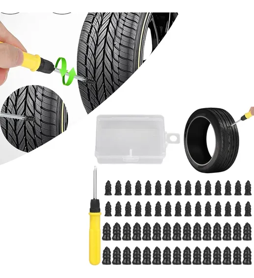 Kit 61 Pinos Reparo Pneus Parafuso Furos De Carro Moto Utv