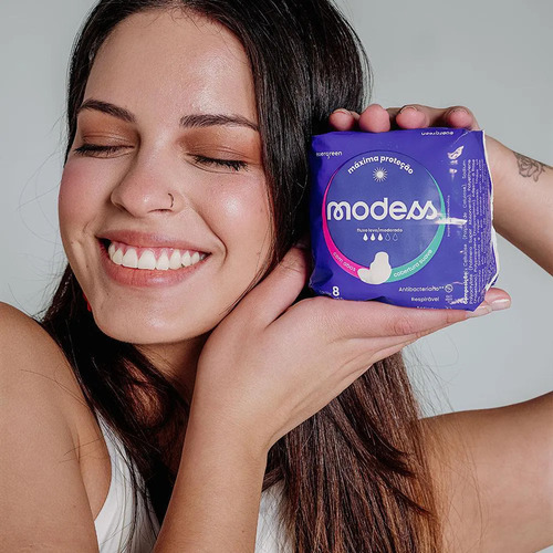 Absorvente Íntimo Suave Com Abas Modess 8un Evergreen