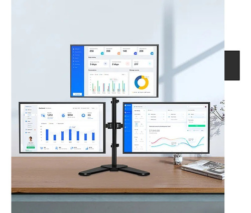 Soporte Monitor Triple Brazo Ergonómico Ajustable