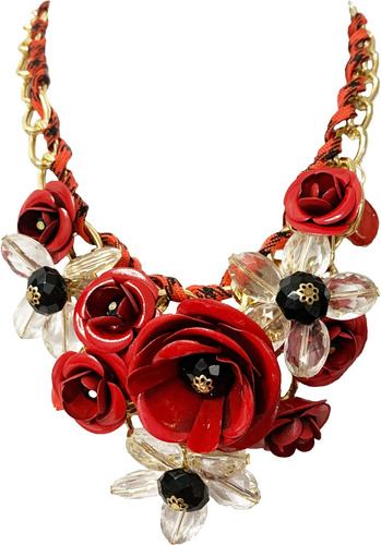 Mmonesu Collar Con Babero De Flores, Collar Llamativo Con Fl