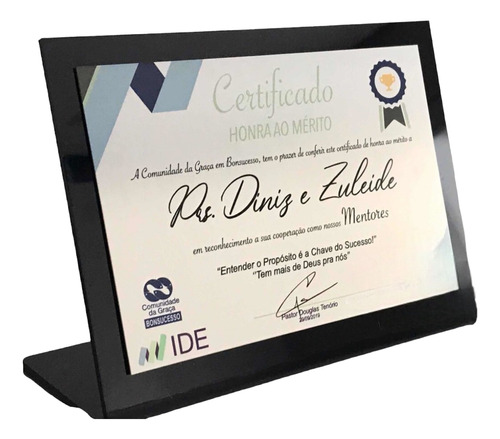 Placa De Homenagem Inox Com Acrílico