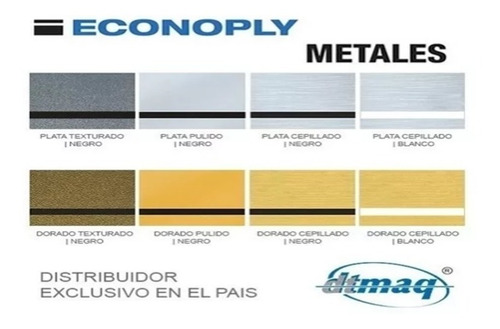 Imagen 3 de 8 de Plástico Bicapa Laserable 1200x600mm Econoply Metalizados