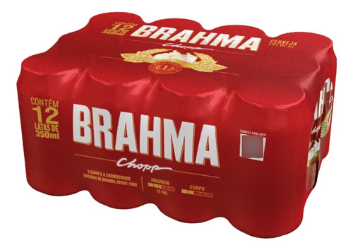 Cerveja Brahma Chopp Lata 350ml - 12 Unidades