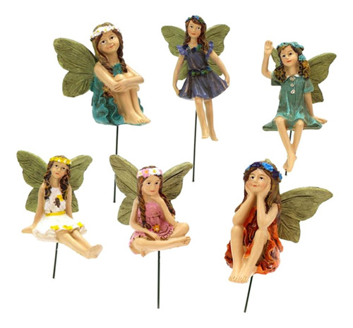 6 Unids / Set Figuras De Hadas De Flores En Miniatura