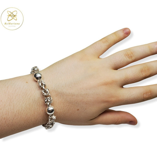 Imagen 5 de 7 de Pulsera Plata Bali Con Bolitas