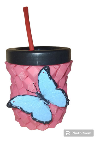 Mate Diamante Con Mariposa En 3d