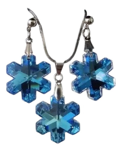 Imagem 3 de 6 de Conjunto Cristal Swarovski Floco De Neve